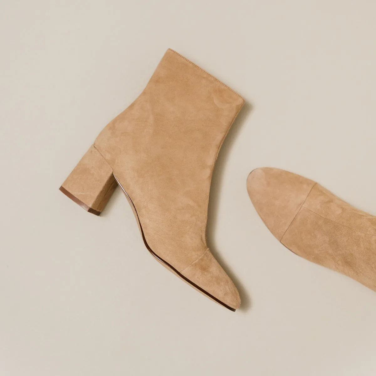 Jonak Beige Velour Boots - Doniama