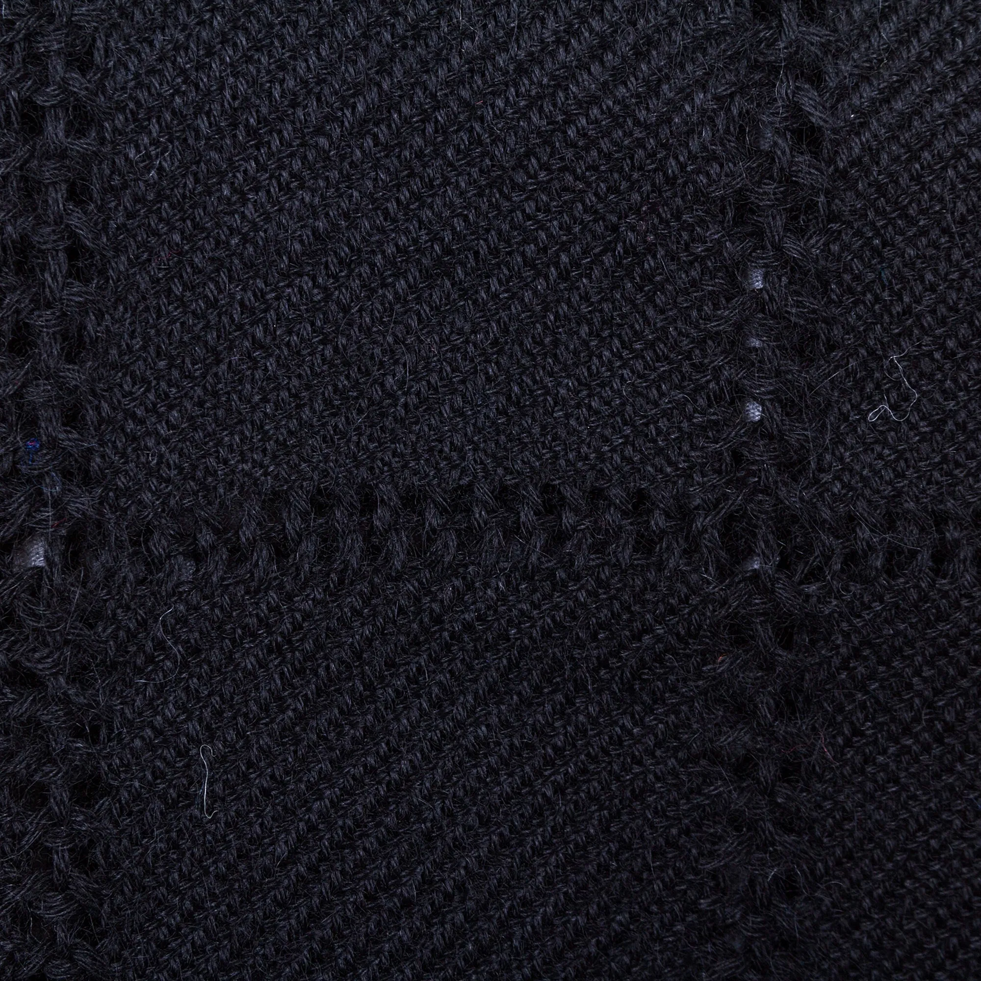 Juliaca Alpaca Scarf - Handwoven Black Wool - Women's Midnight