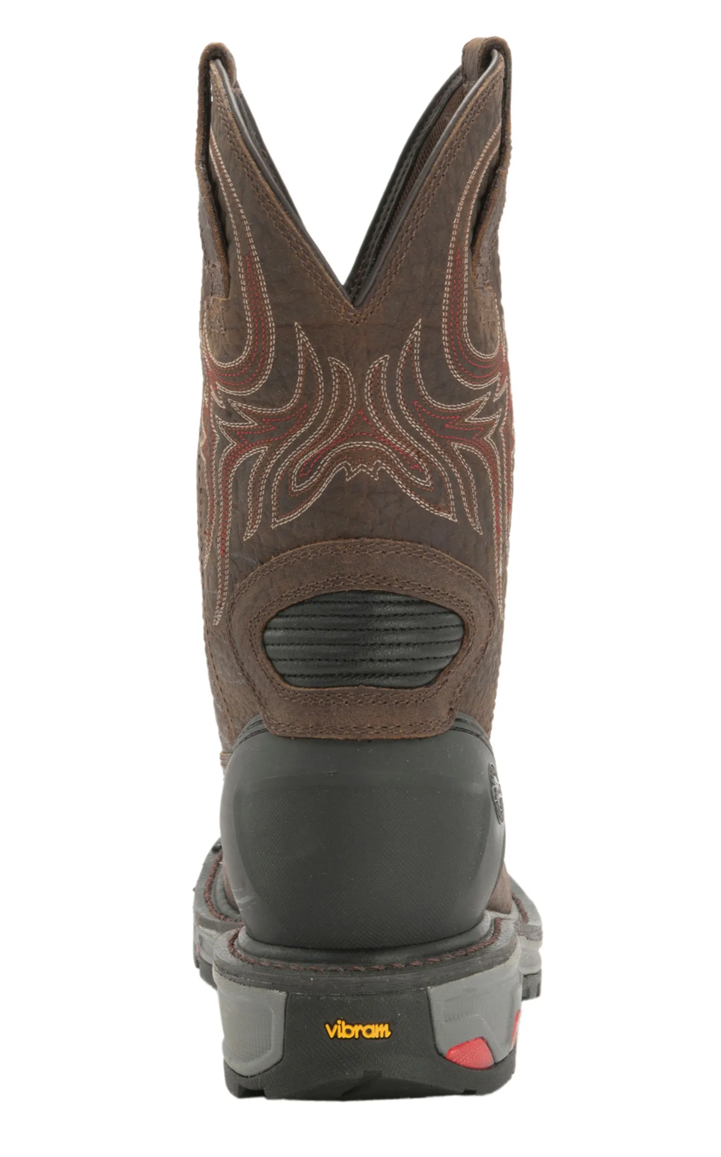 Justin Men's Commander X5 Work Boot, Vibram Sole, Square Steel Toe, Waterproof, Mahogany Tumbled Leather.