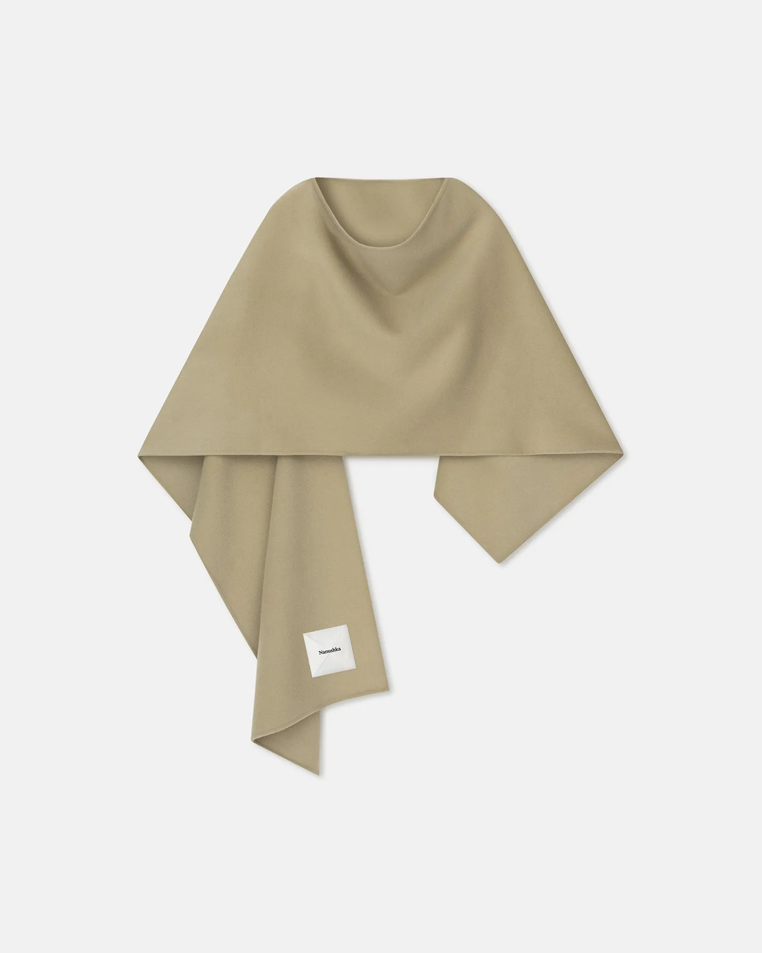 Kamin Wool Silk Shawl Pale Olive