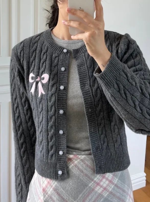 LETTER FROM MOON Street Style Cardigans