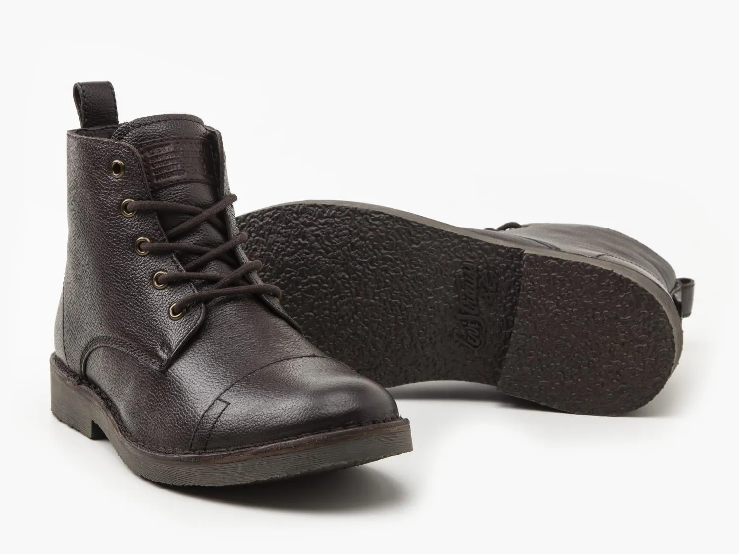 Levi's Track Lace Up Dark Brown Leather Boots