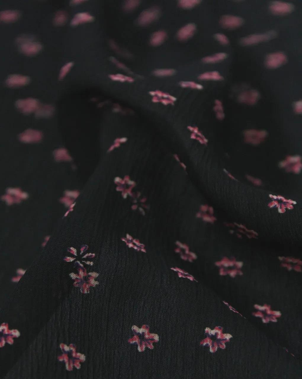 Light Pink Floral Print Chiffon Fabric.