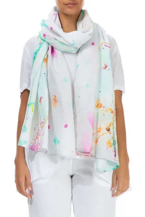 Linen Scarf with Color Splash