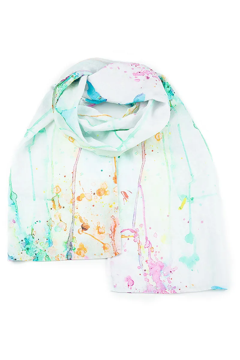 Linen Scarf with Color Splash