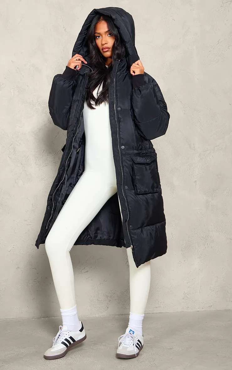 Long Black Oversized Puffer Jacket