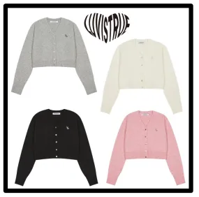 LUV IS TRUE Casual Style Cotton Logo Cardigans