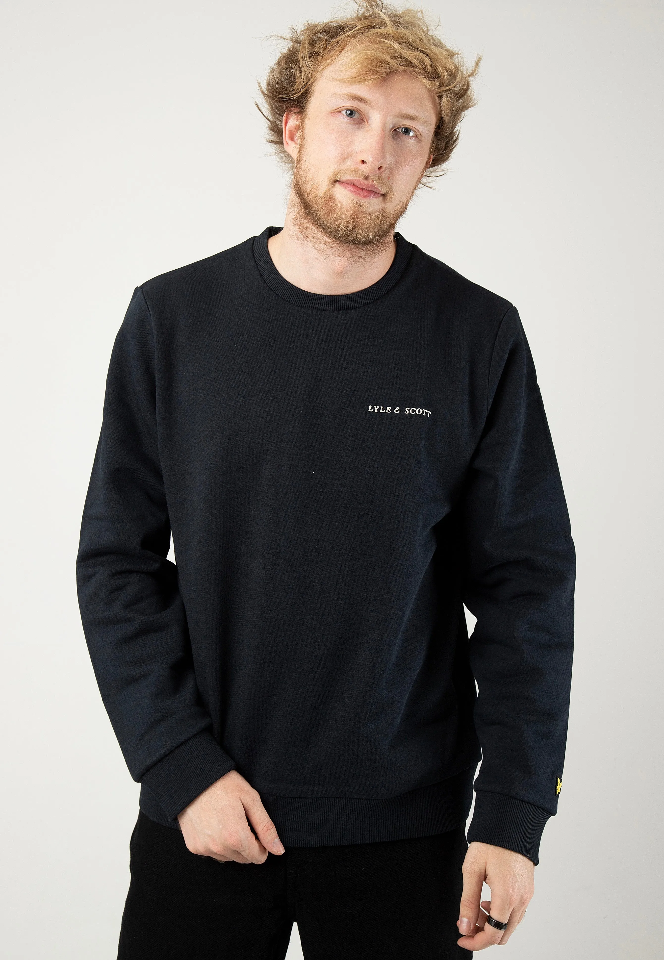 Lyle & Scott Dark Navy Embroidered Crew Neck Sweater