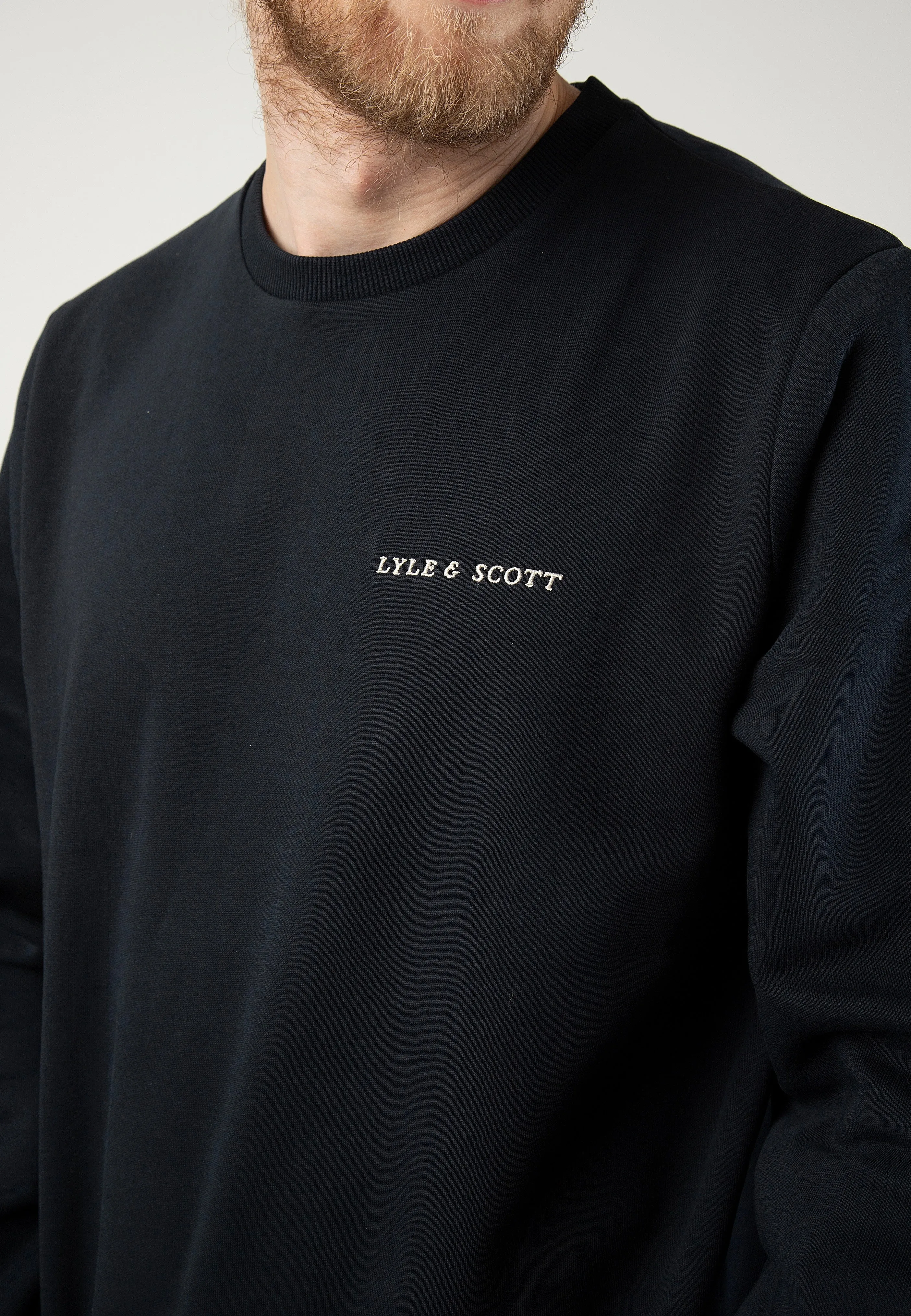 Lyle & Scott Dark Navy Embroidered Crew Neck Sweater