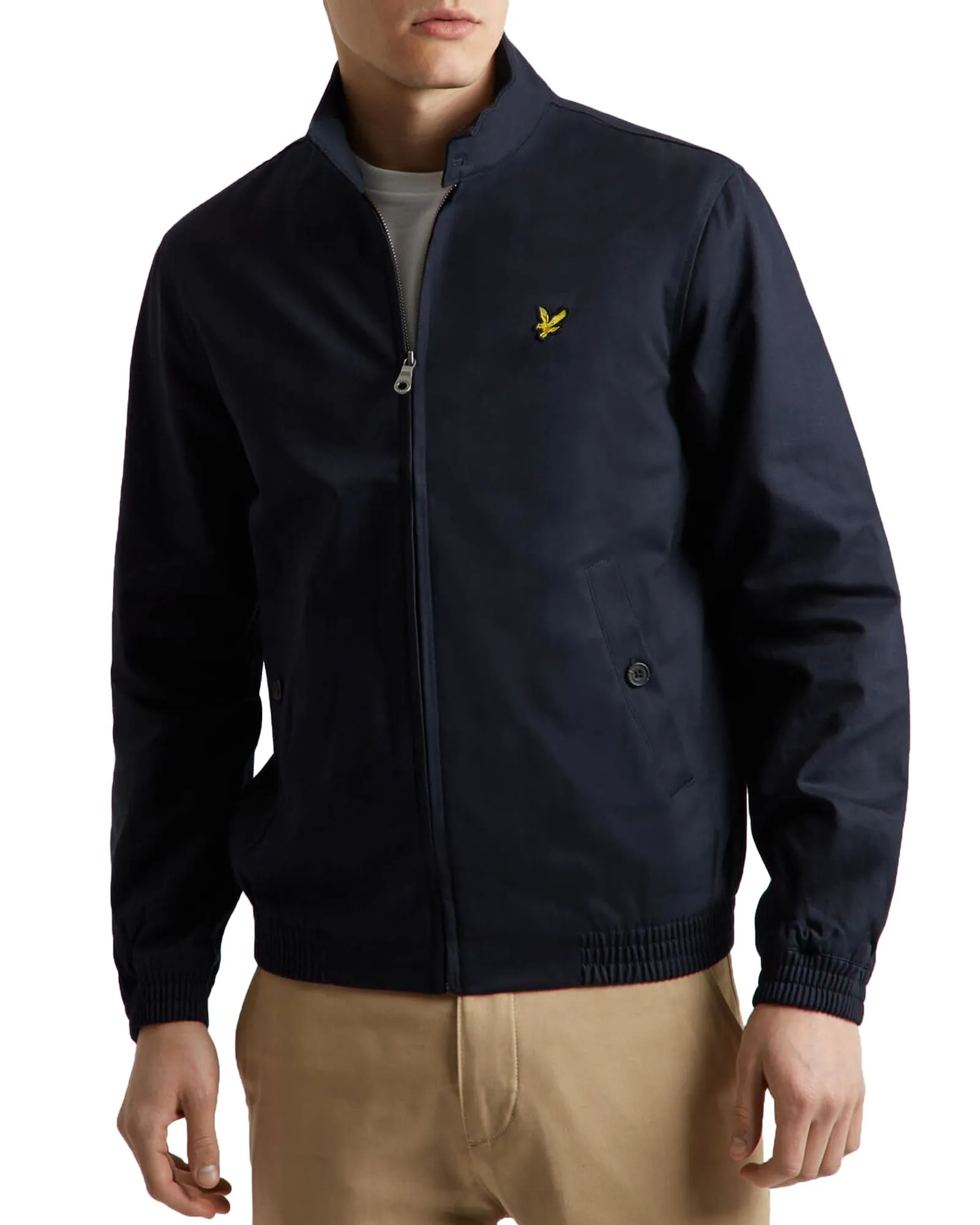 Navy Lyle & Scott Casual Harrington Jacket