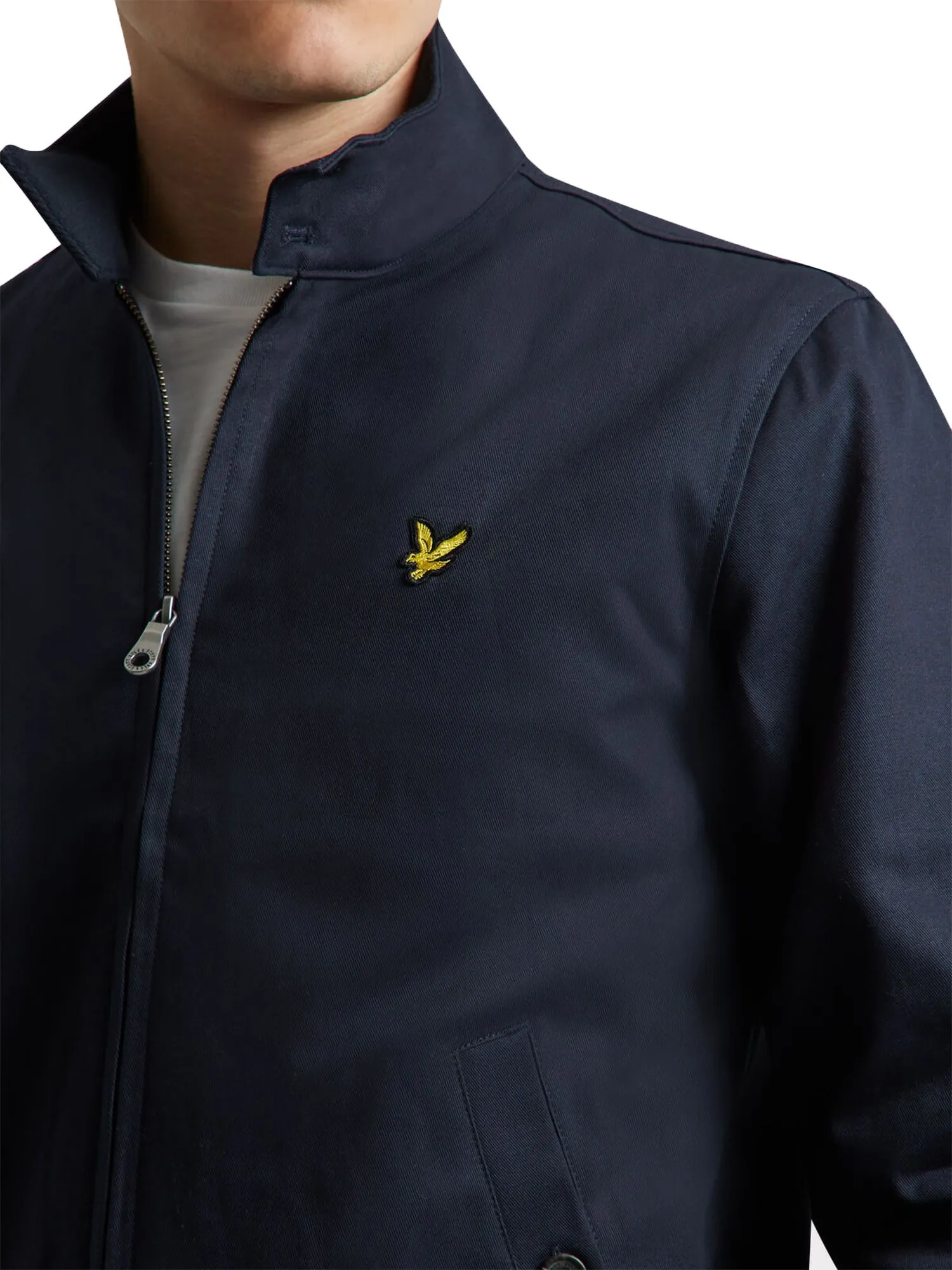 Navy Lyle & Scott Casual Harrington Jacket