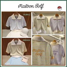 Malbon Golf Street Style Plain Short Sleeves Logo Cardigans