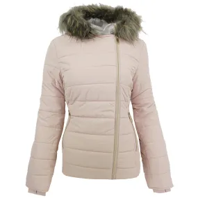 Maralyn & Me Juniors' Puffer Jacket with Asymmetrical Zip in Magnolia L