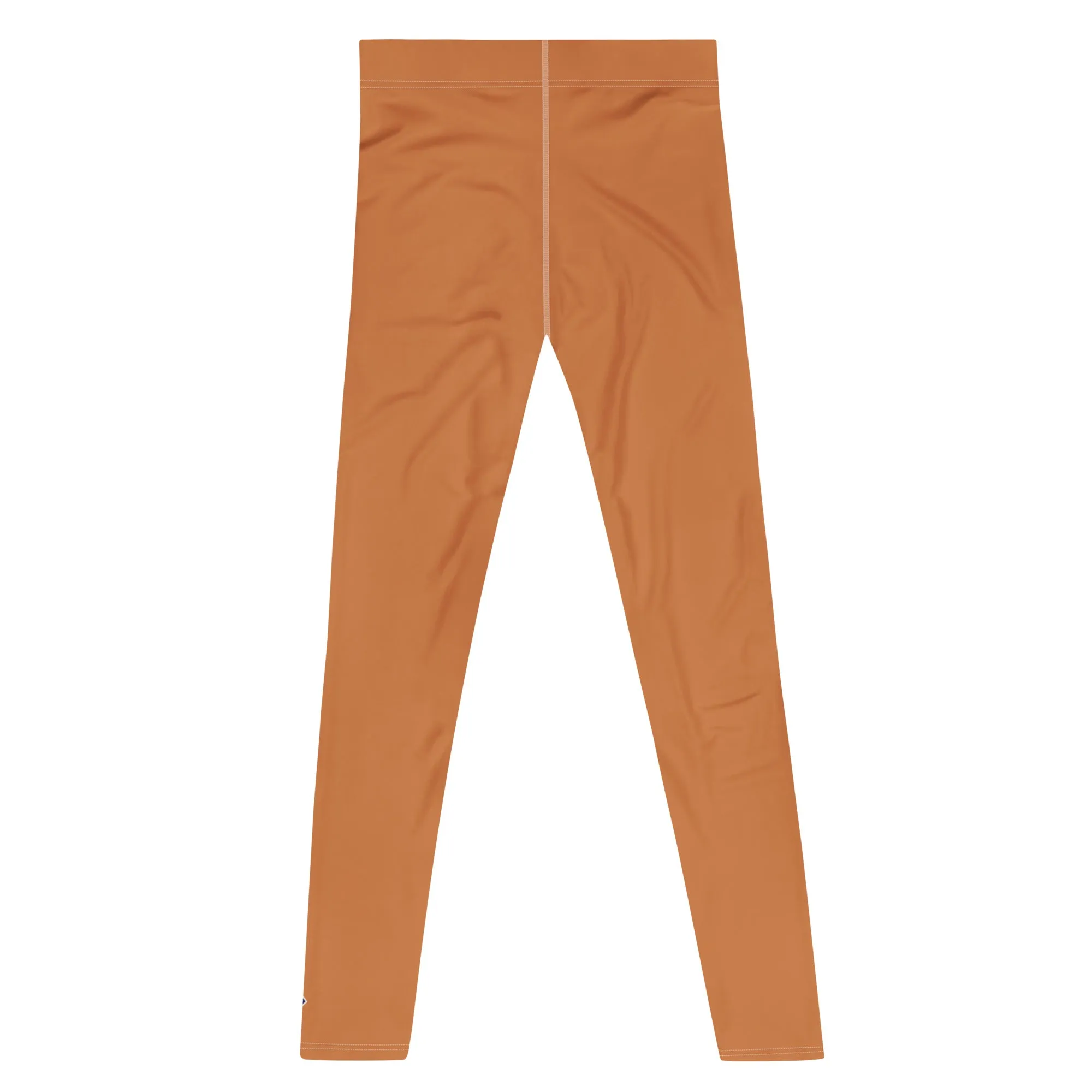 Men's Raw Sienna Solid Color Workout Leggings - Urban Chic