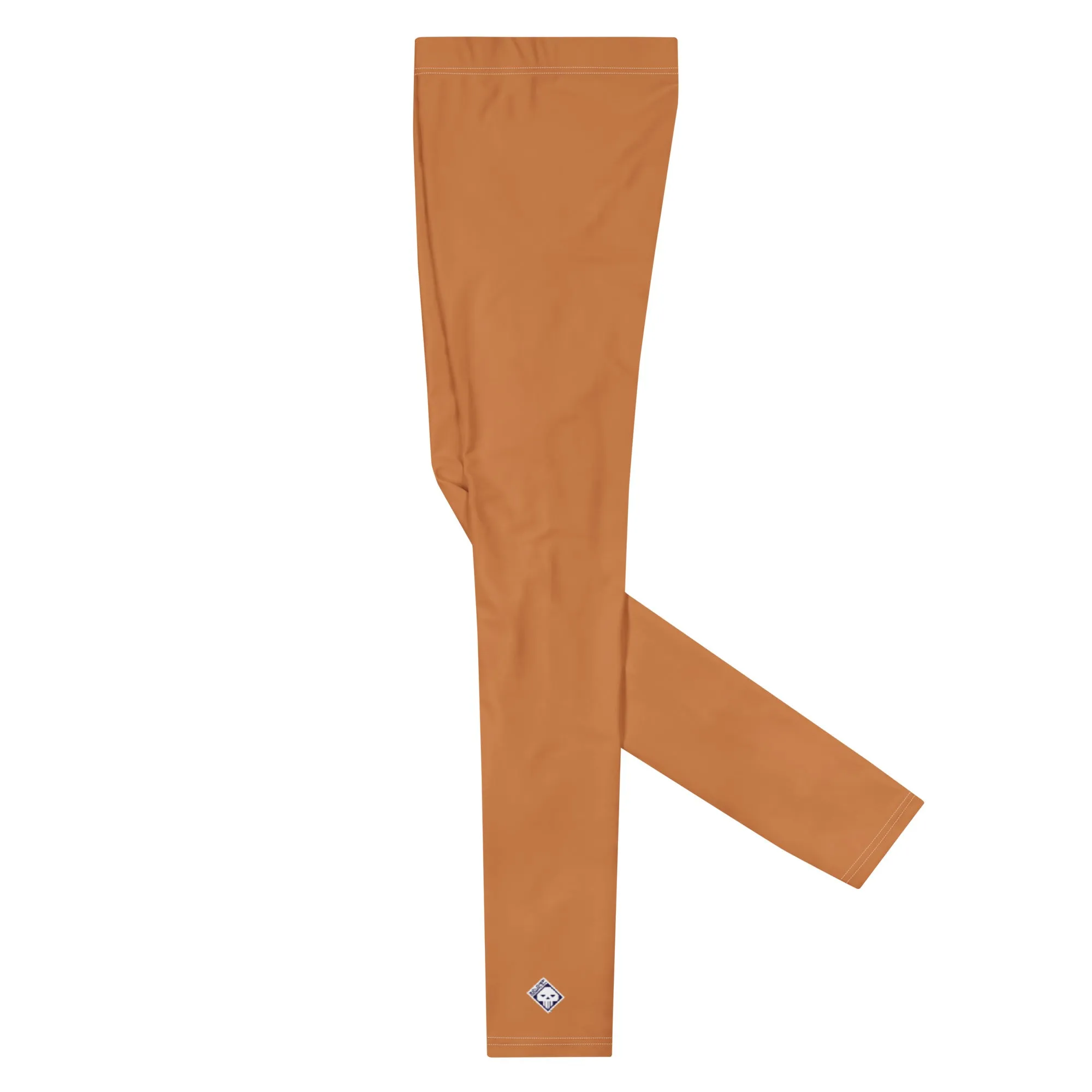 Men's Raw Sienna Solid Color Workout Leggings - Urban Chic