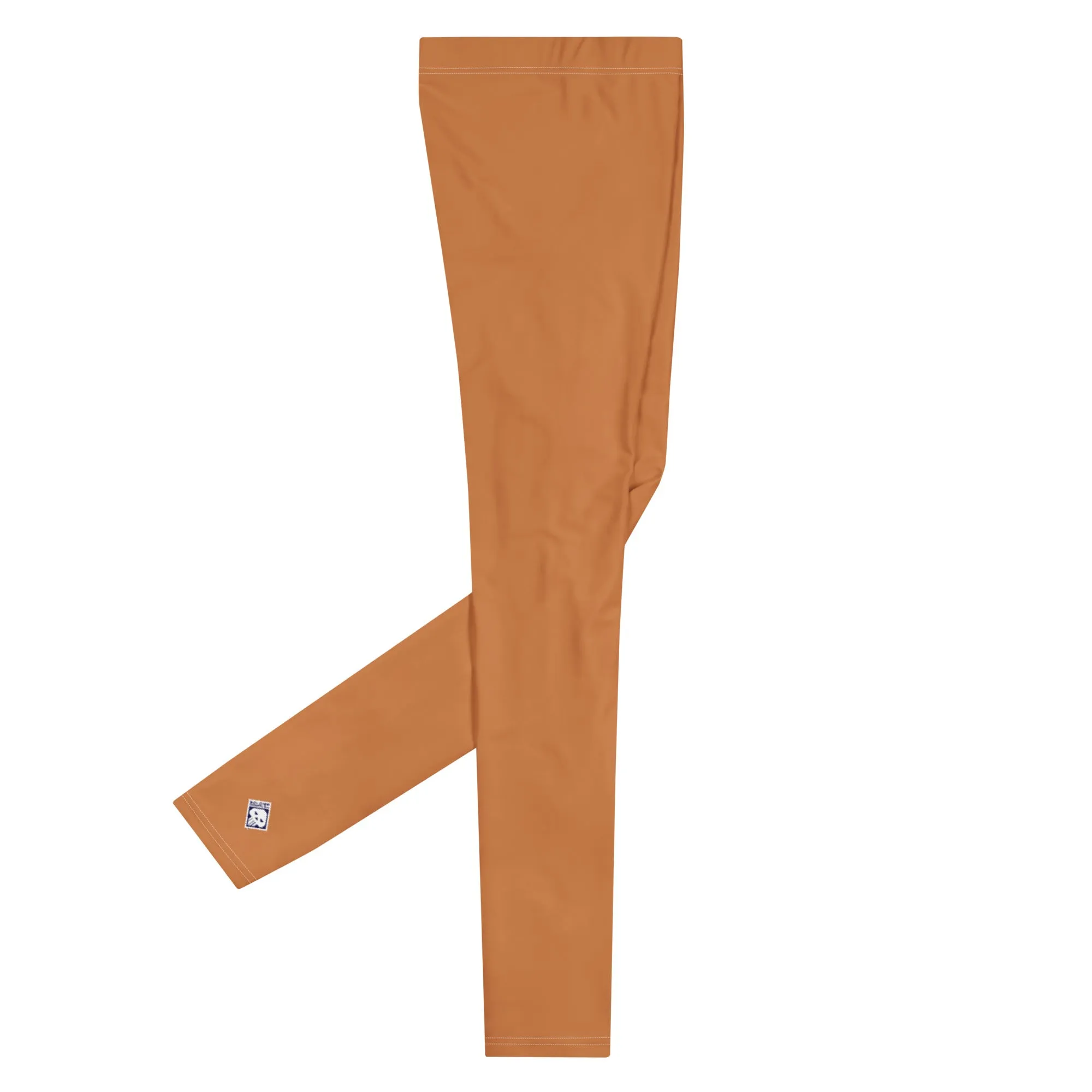 Men's Raw Sienna Solid Color Workout Leggings - Urban Chic