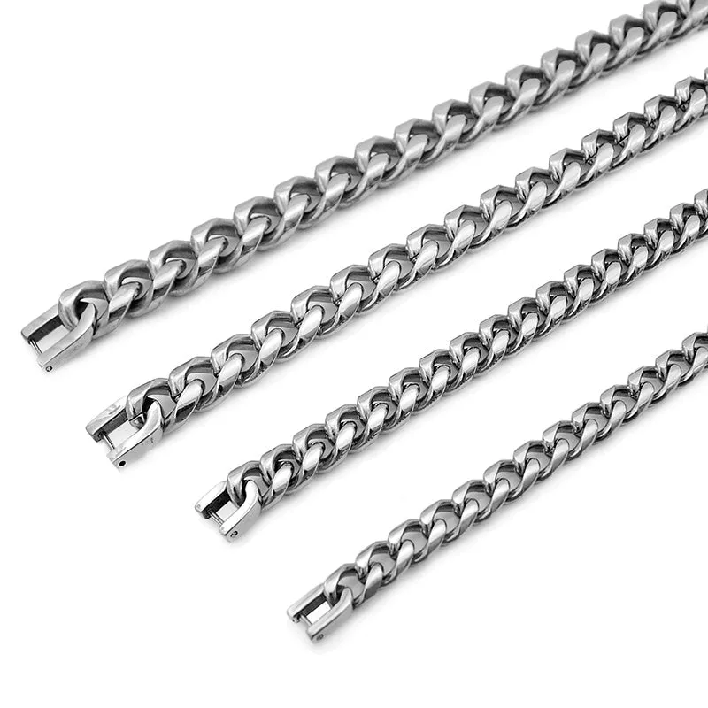 Men's Trendy Stainless Steel Bracelets in 7mm, 9mm, and 10mm Widths - Great Gift Idea