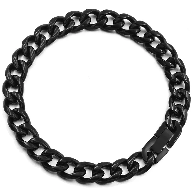 Men's Trendy Stainless Steel Bracelets in 7mm, 9mm, and 10mm Widths - Great Gift Idea