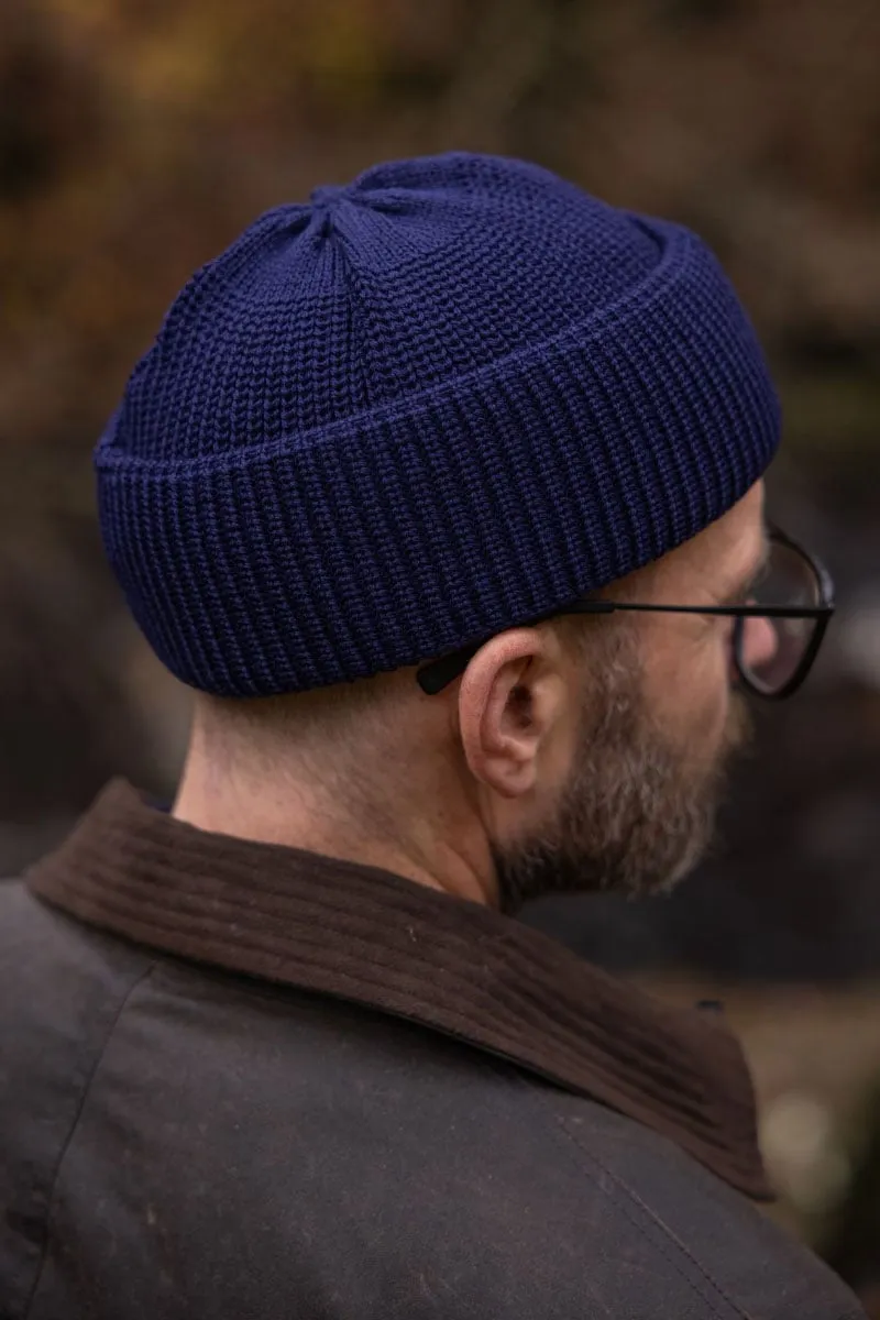 Merino Bifold Watch Cap in Navy Color