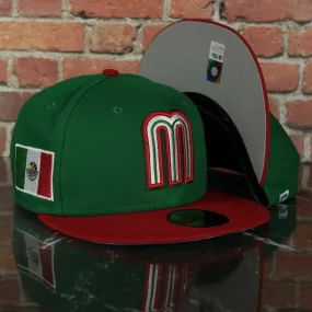 Mexico 2023 World Baseball Classic Two Tone Grey Green Red 59Fifty Fitted Cap