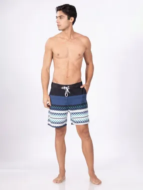 Mid Rise Black Quick Dry Swim Shorts Men