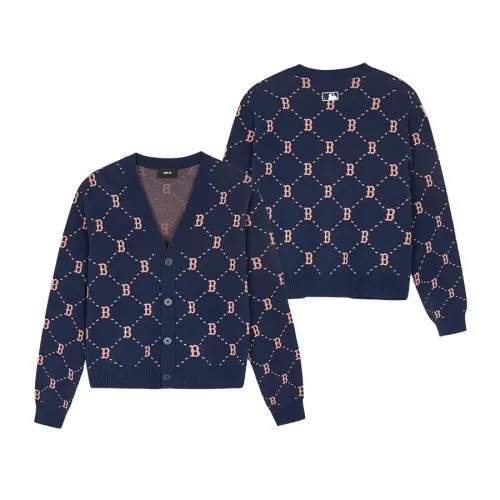 MLB Korea Street Style Long Sleeve Logo Cardigans