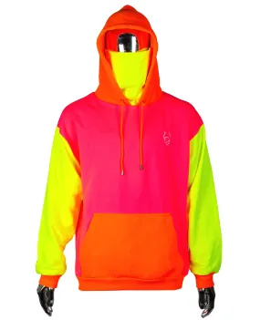 Multi-color Neon Light Mask Hoodie.