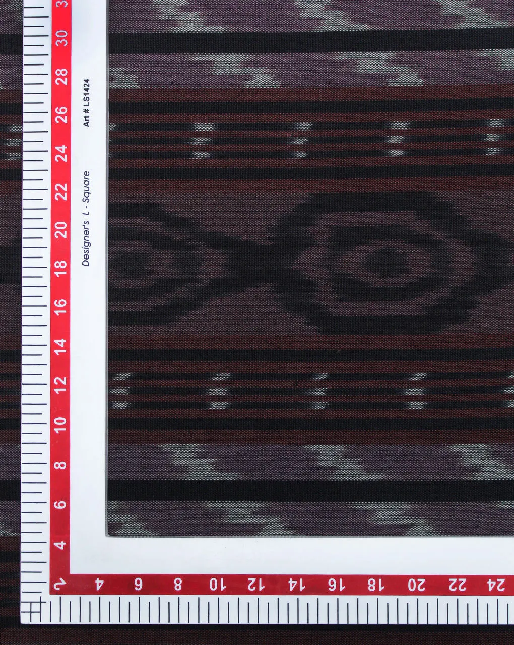 Multicolor Cotton Fabric with Ikat Design