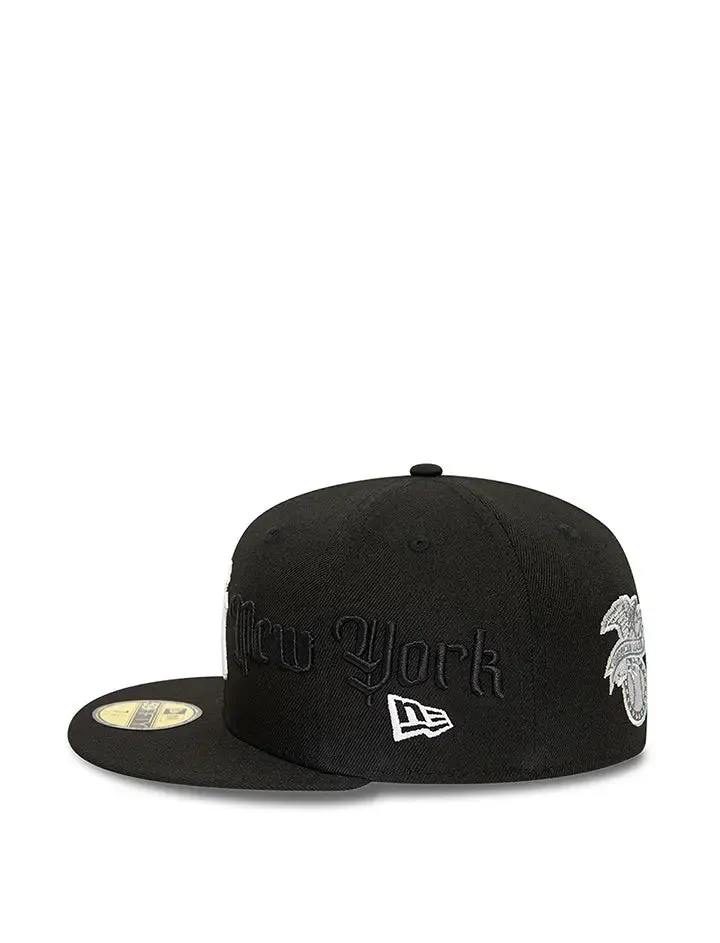 New Era 59FIFTY Neyyan Script Cap Black White