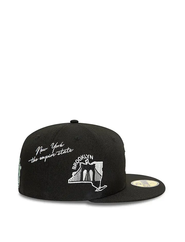 New Era 59FIFTY Neyyan Script Cap Black White