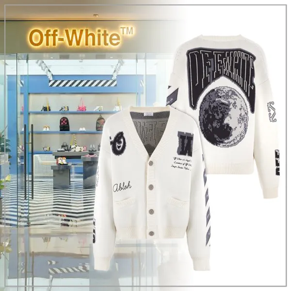 Off-White Street Style Plain Logo Cardigans - Shop Now