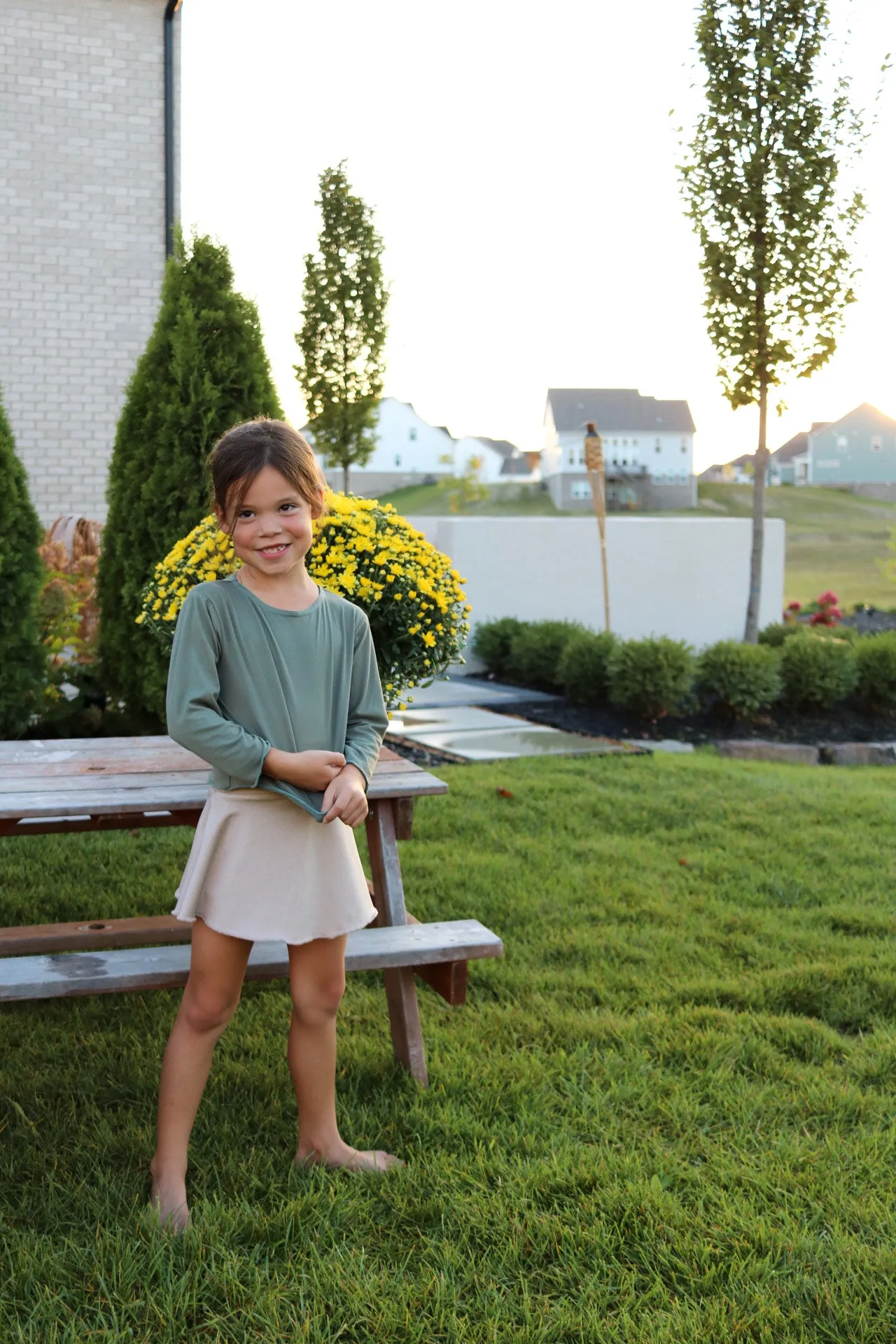 Olive Crop Top Long Sleeve