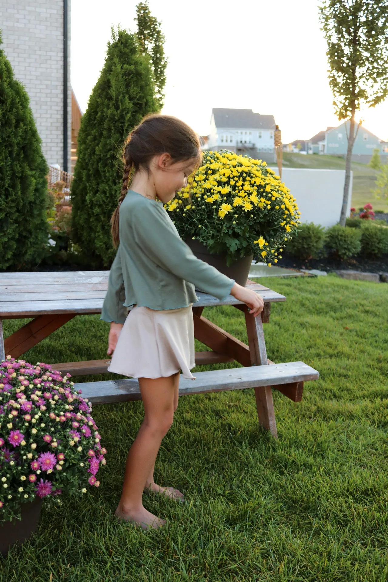 Olive Crop Top Long Sleeve