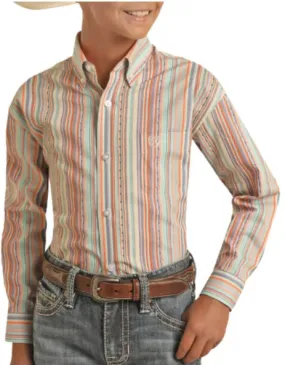 PBB2S03792 - Boy's Coral Panhandle Stripe.