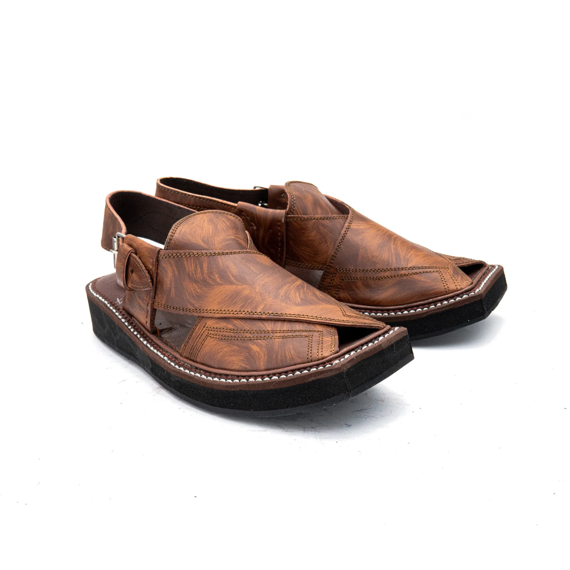 Peshawari Chappal Made of Pure Leather - Kaptaan Design H24