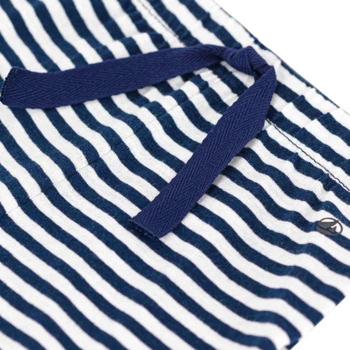 Medieval Navy Blue Striped Baby Shorts by Petit Bateau