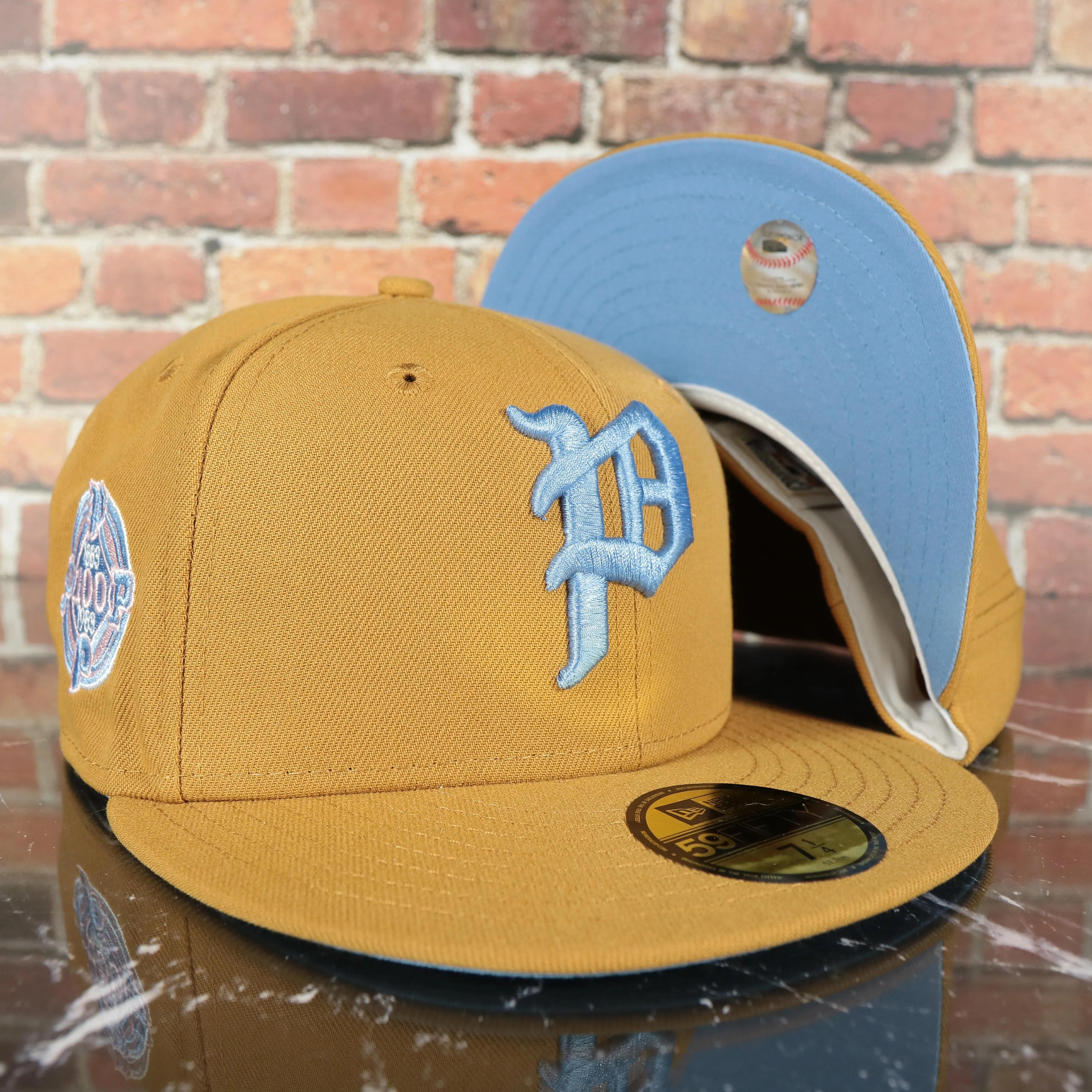 Philadelphia Phillies 1910 Logo 100th Anniversary Icy Blue UV 59Fifty Fitted Cap English Toffee Hoagie