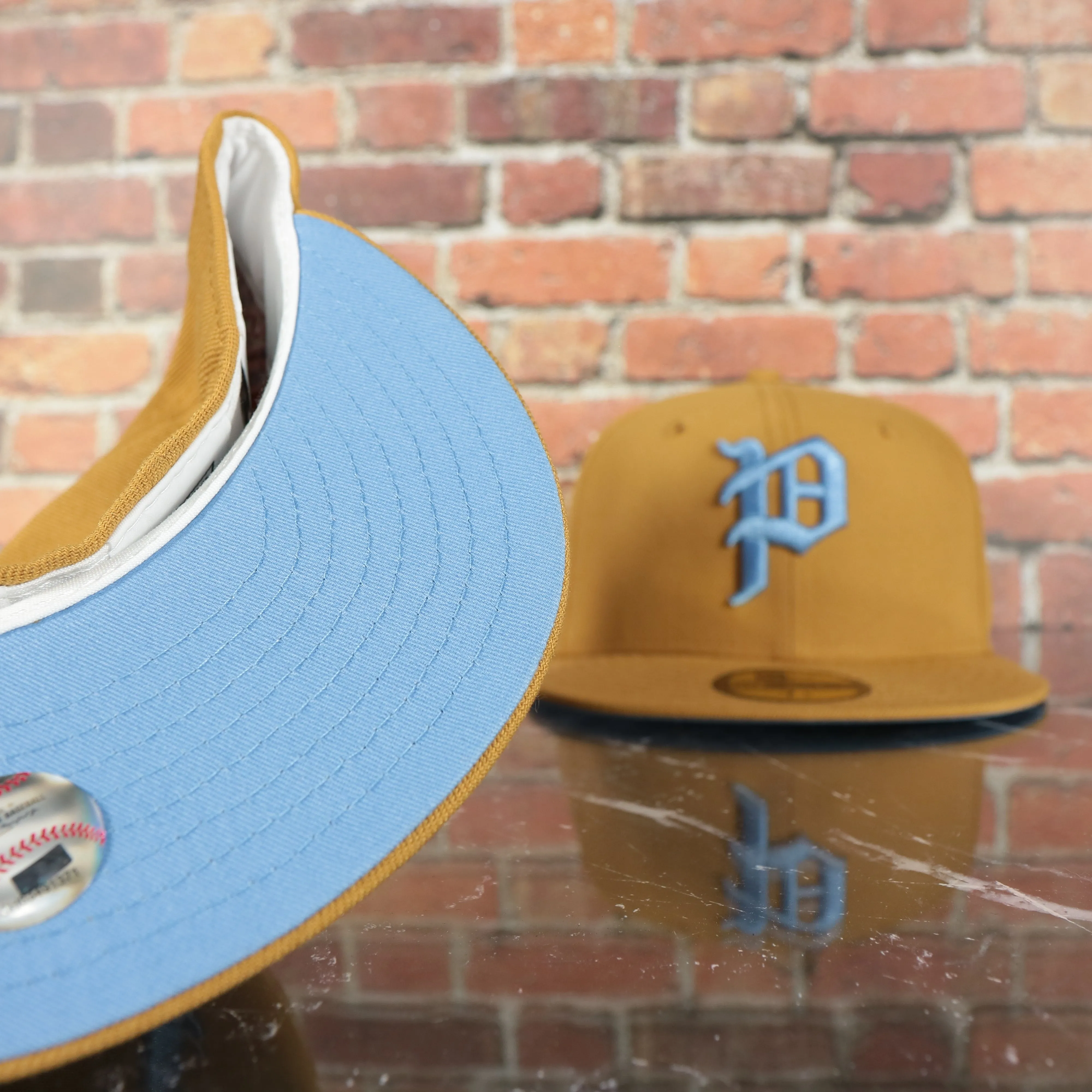 Philadelphia Phillies 1910 Logo 100th Anniversary Icy Blue UV 59Fifty Fitted Cap English Toffee Hoagie