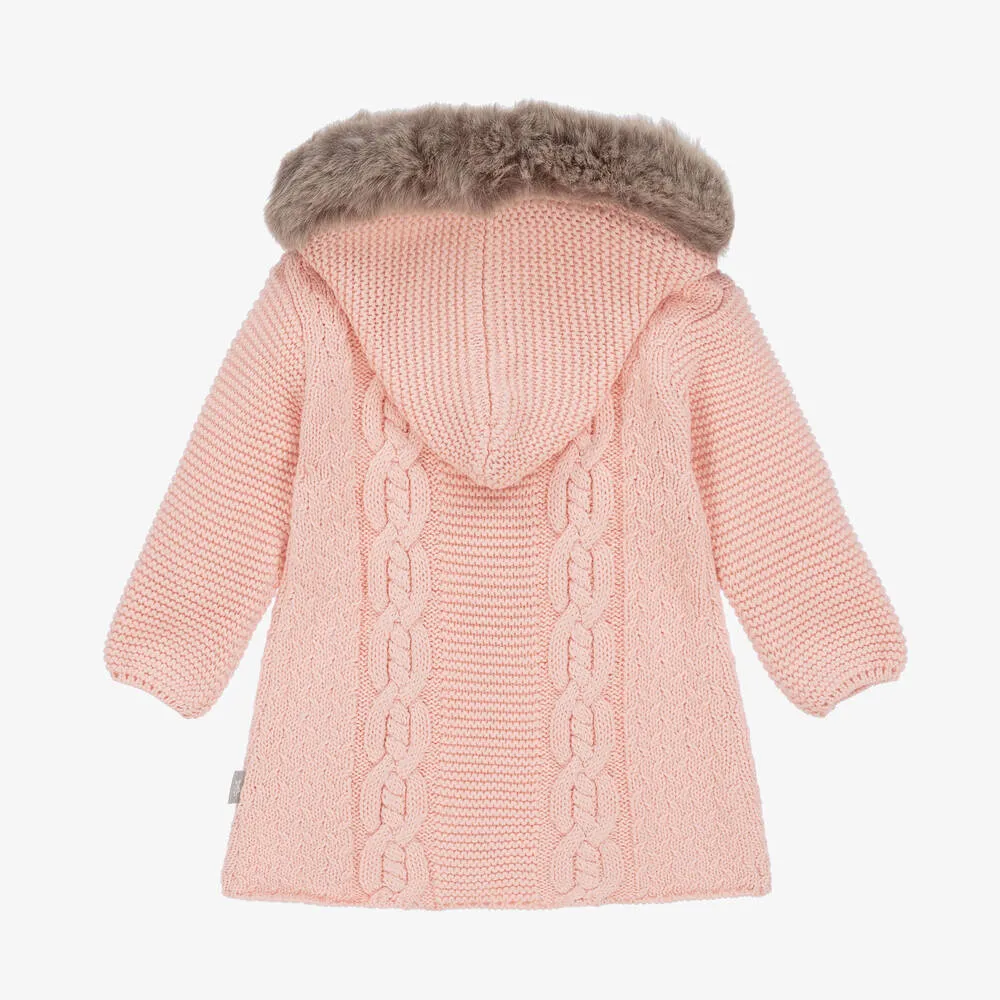 Pink Girls' Cotton Knit Baby Jacket