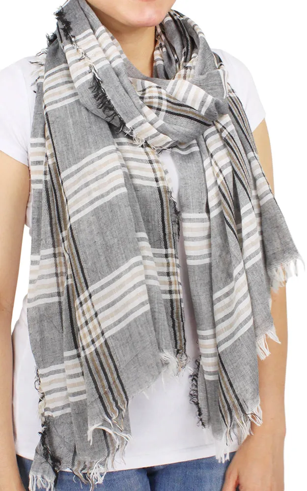 Plaid Scarf - EAS9603 Woven Oblong