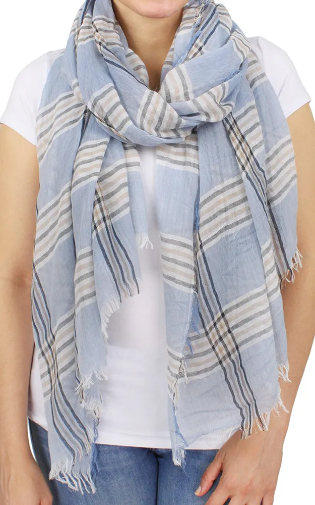 Plaid Scarf - EAS9603 Woven Oblong