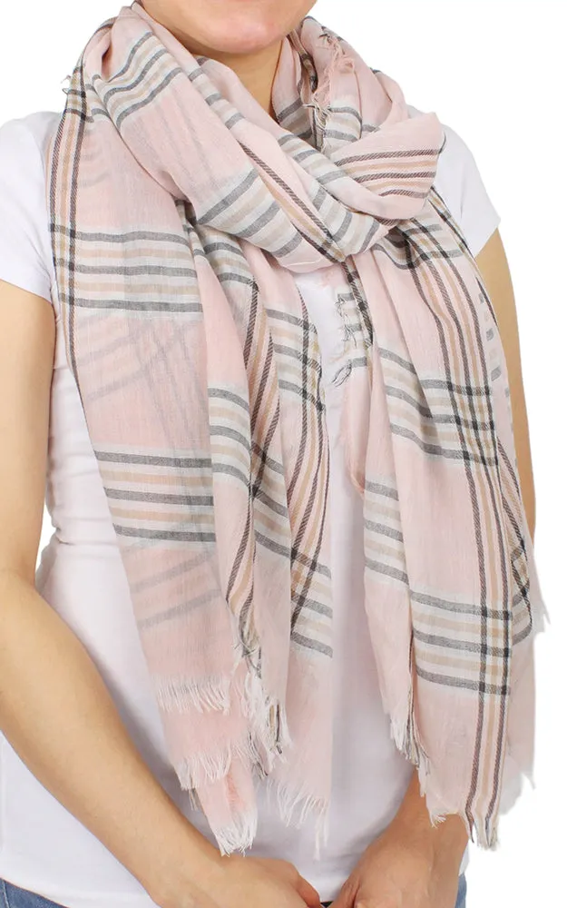 Plaid Scarf - EAS9603 Woven Oblong