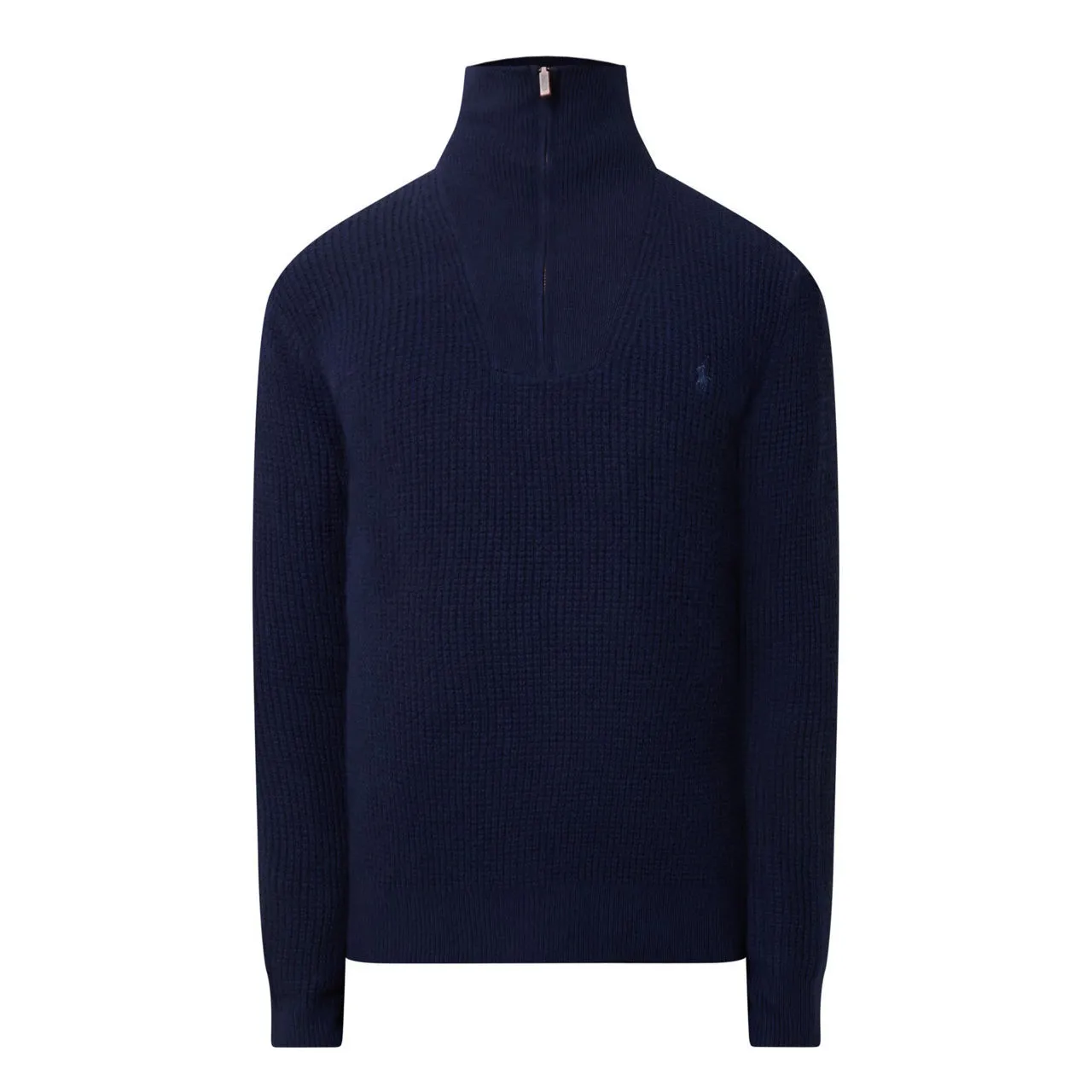 POLO RALPH LAUREN Navy Waffle Textured Half-Zip Sweater