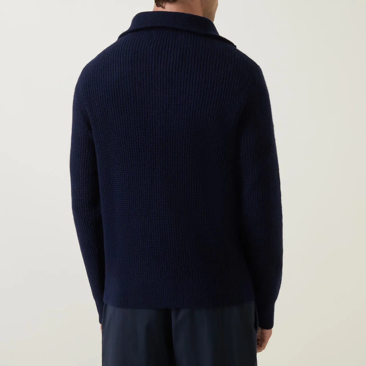 POLO RALPH LAUREN Navy Waffle Textured Half-Zip Sweater