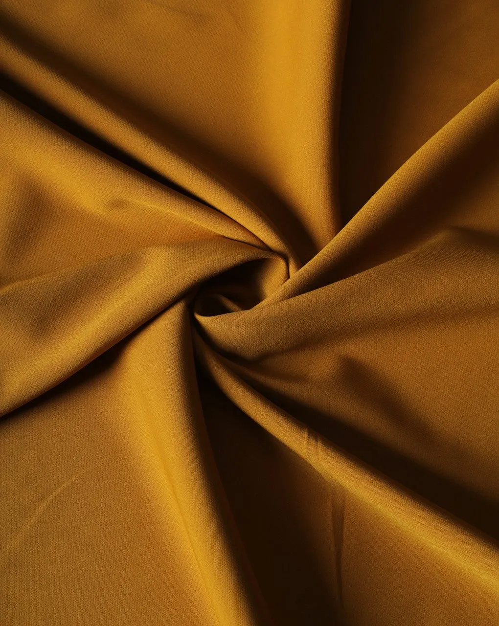 Polyester Crepe Fabric in Plain Mustard Color