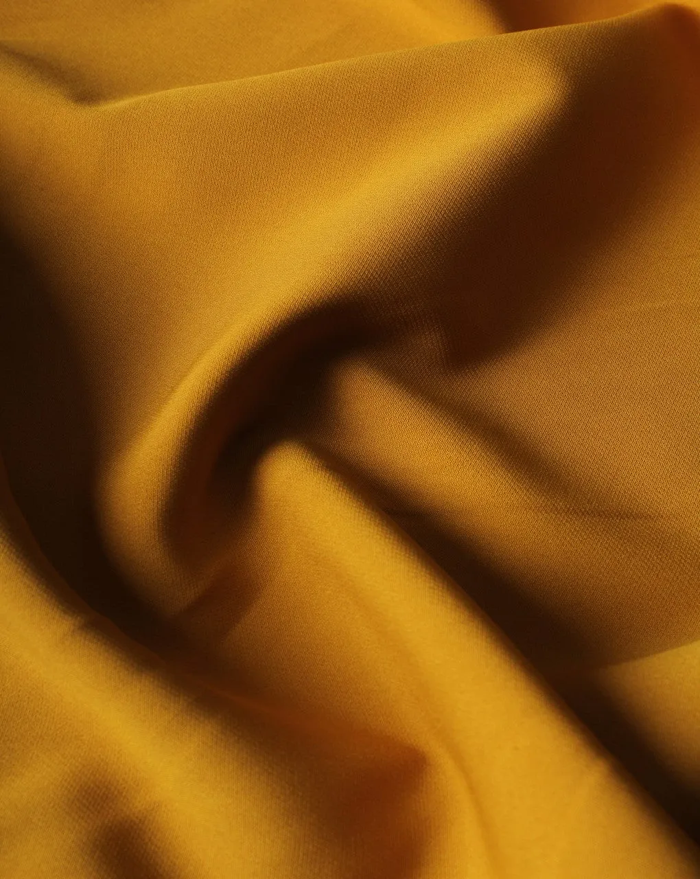 Polyester Crepe Fabric in Plain Mustard Color