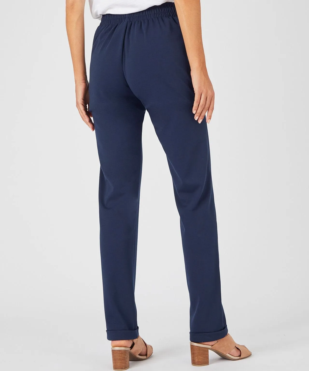 Tapered-leg Jersey Trousers in Ponte Fabric