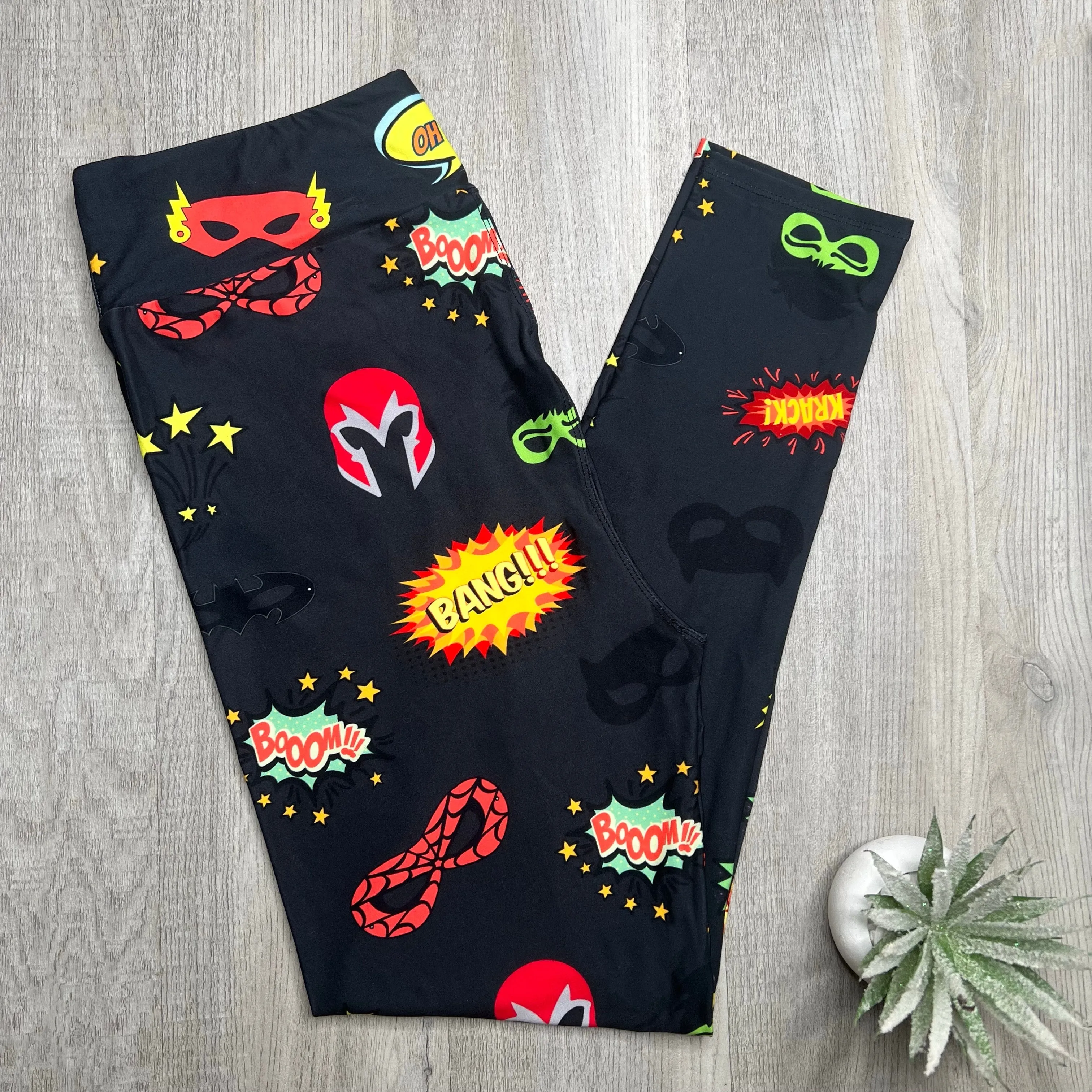 Superhero Comic Book Soft Leggings - POW!