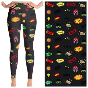 Superhero Comic Book Soft Leggings - POW!