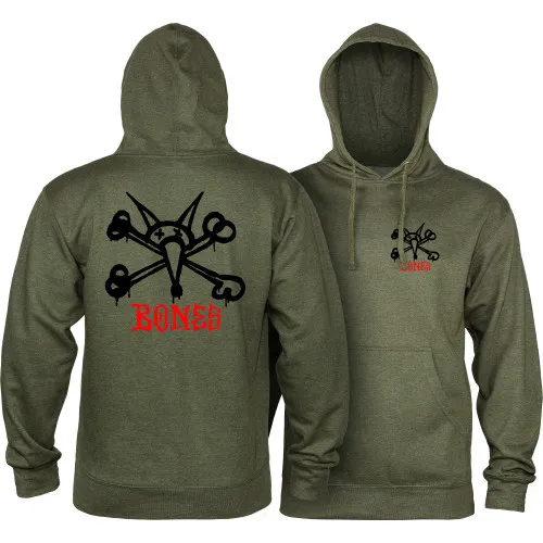 Powell Peralta Skate Hoodie Rat Bones Army Heather.